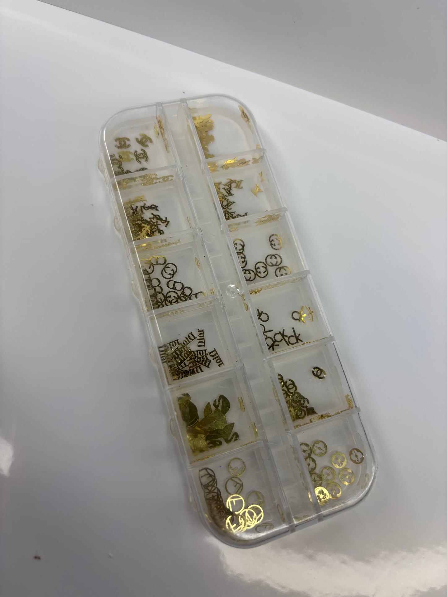 Gold nail art charms