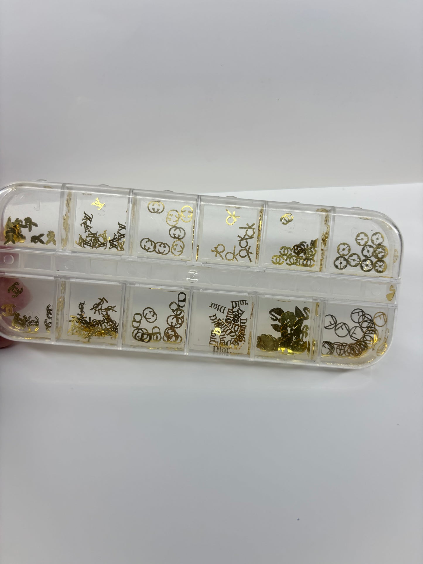 Gold nail art charms